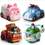 益智玩具 出口韩国 Q版Robocar Poli变形机器人 珀利警车 合金车