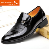 红蜻蜓 男单鞋新款时尚流行正装皮鞋耐磨漆皮耐磨男鞋
