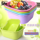 【天猫超市】EDO小号方形多用盆洗菜盆果盆脸盆洗碗盆颜色随机