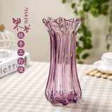 现代田园 全手工玻璃花瓶 富贵竹插花花瓶 透明水培花器摆件包邮