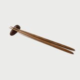 【墨石·筷子】无漆无蜡原木筷子 实木筷架筷托筷枕日式餐具|山舍
