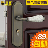 现代卧室门锁 房门室内锁 仿古铜陶瓷执手锁门锁面板 锁具把手