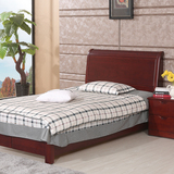 实木床1.2米现代中式单人床水曲柳新中式高箱储物床1米2小床红色