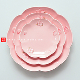 套装西餐菜盘 餐具 粉色圆盘托盘 牛排盘 盘子碟子餐盘樱花点心盘