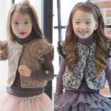 韩国童装女童冬装2015新款儿童菲边针织加厚马甲外套宝宝背心特价