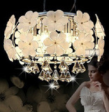 时尚花瓣LED水晶客厅吊灯 欧式花朵餐厅书房灯 浪漫温馨卧室灯