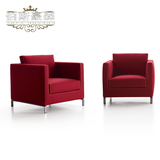 伯斯豪森家具 现代简约 北欧休闲椅 客厅椅 不锈钢布沙发单人沙发