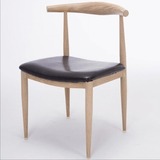 美式仿木纹铁皮餐椅 欧式西餐厅咖啡厅桌椅 牛角椅电脑椅