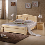 松木家具全实木床松木床雕花厚重款1.8米双人床现代中式家具特价
