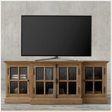 美式乡村复古做旧白橡实木电视柜 自然派美式典范1.5米定制电视柜