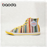 Baoda宝达2015年春秋季橡胶高帮学生风时尚硫化鞋潮流女士 帆布鞋