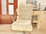 纯手工传统编织棉线电脑椅坐垫老板椅坐套外贸原单镂空原棉色特价