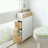 实木浴室储物收纳柜洗手间柜子马桶边柜 厕所置物角柜落地纸巾柜