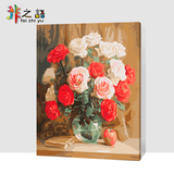 非之语 diy数字油画 客厅卧室手绘风景人物植物花卉装饰画 玫瑰