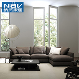 纳威 羽绒沙发客厅北欧定制现代简约实木大户型布艺沙发家具RE98