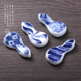 霁风家-日本进口美浓烧日式料理餐具和风青花瓷筷托筷枕筷架勺托