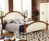 新款厂家直销地中海家具床实木床1.51.8米田园床白色 美式双人床