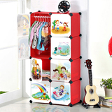 圣若瑞斯时尚简易组合式衣柜儿童创意组装柜宝宝玩具收纳整理8格