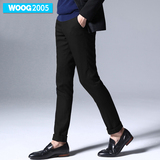 WOOG2005韩版小西裤男修身2016春季黑色长裤潮休闲青年小脚西服裤