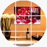 现代简约餐厅装饰画 饭厅无框画单幅 水果挂画壁画墙画冰晶画酒杯