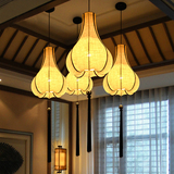 现代新中式吊灯创意仿古布艺灯笼餐厅客厅酒店茶楼过道圆形装饰灯