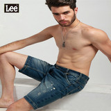 2016夏季薄款Lee男士专柜正品漆点简约五分牛仔短裤 L12669360G90