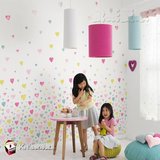 AEP法国进口儿童房墙纸 纯纸壁纸 壁画+布艺 爱心 女孩X