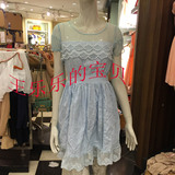 ROEM罗燕夏季新品女装蕾丝短袖收腰连衣裙RCOW32411G专柜正品代购