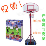 儿童篮球架玩具铁杆铁蓝框可升降配球打气筒室内外移动挂式包邮