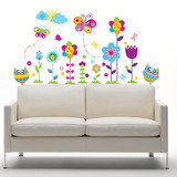 卡通蝴蝶彩色花朵墙贴画卧室床头儿童房间幼儿园教室布置装饰贴纸