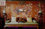 客厅装饰画沙发背景现代简约玉雕画挂件天然玉石扇形挂画国色天香