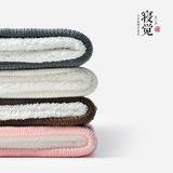 出口冬季新款双层加厚羊羔绒纯色小毛毯珊瑚绒毯单人午睡毯子特价