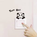 可移除墙贴小熊猫插座开关贴创意搞笑客厅卧室笔记本墙壁随意贴画