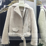 2015冬季新款纯色羊羔毛皮草外套毛毛短款时尚女装羊剪绒修身长袖
