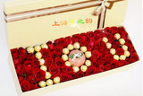 99朵IOU红玫瑰巧克力礼盒装 圣诞节苹果礼物 上海北京鲜花速递