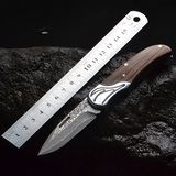 大马士革刀EDC工艺随身折叠刀  高硬度小刀防身户外装备口袋刀子
