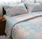 韩式 纯棉绗缝被三件套 衍缝加大双人床盖床单全棉空调被夏凉被