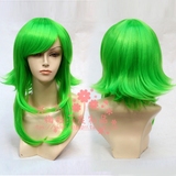 造型假发绿色两鬓加长Vocaloid GUMI反翘收脸cosplay长假发套批发