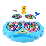 儿童钓鱼玩具 磁性大号电动音乐双层旋转小猫钓鱼 宝宝玩具1.1