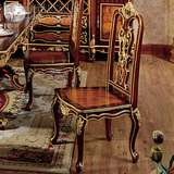 新古典餐椅欧式雕花实木餐椅奢华美式餐厅描金椅子靠背书椅特价