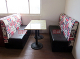 西餐厅咖啡厅桌椅快餐饭店长方形大理石餐桌椅火锅桌卡座沙发组合