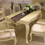 欧式餐桌 6人整装包邮 大理石餐桌椅子组合长方形实木饭桌餐桌台