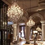 美式创意复古灯个性北欧式铁艺水晶客厅餐厅酒店吧台别墅工程吊灯
