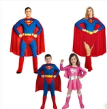六一演出男超人服装成人儿童服装演出服Cosplay女童男童表演服