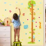 墙贴纸可移除 卡通儿童房量身高尺墙面装饰画家居 小动物身高贴树