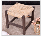 精品韩式特价实木田园现代简约儿童方凳矮凳手工非塑料编织小凳子