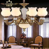环美灯具美式奢华吊灯简约欧式客厅餐厅卧室锌合金云石古铜色吊灯