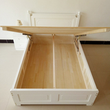 实木床白色高箱气压储物床1.5米1.35米双人床1.2米气动床儿童单人