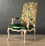 美式乡村餐椅仿古做旧化妆椅带扶手书椅法式创意座椅欧式风格餐椅