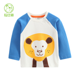 拉比树童装 男小童长袖T恤男宝宝上衣婴儿打底衫2016儿童秋装新款